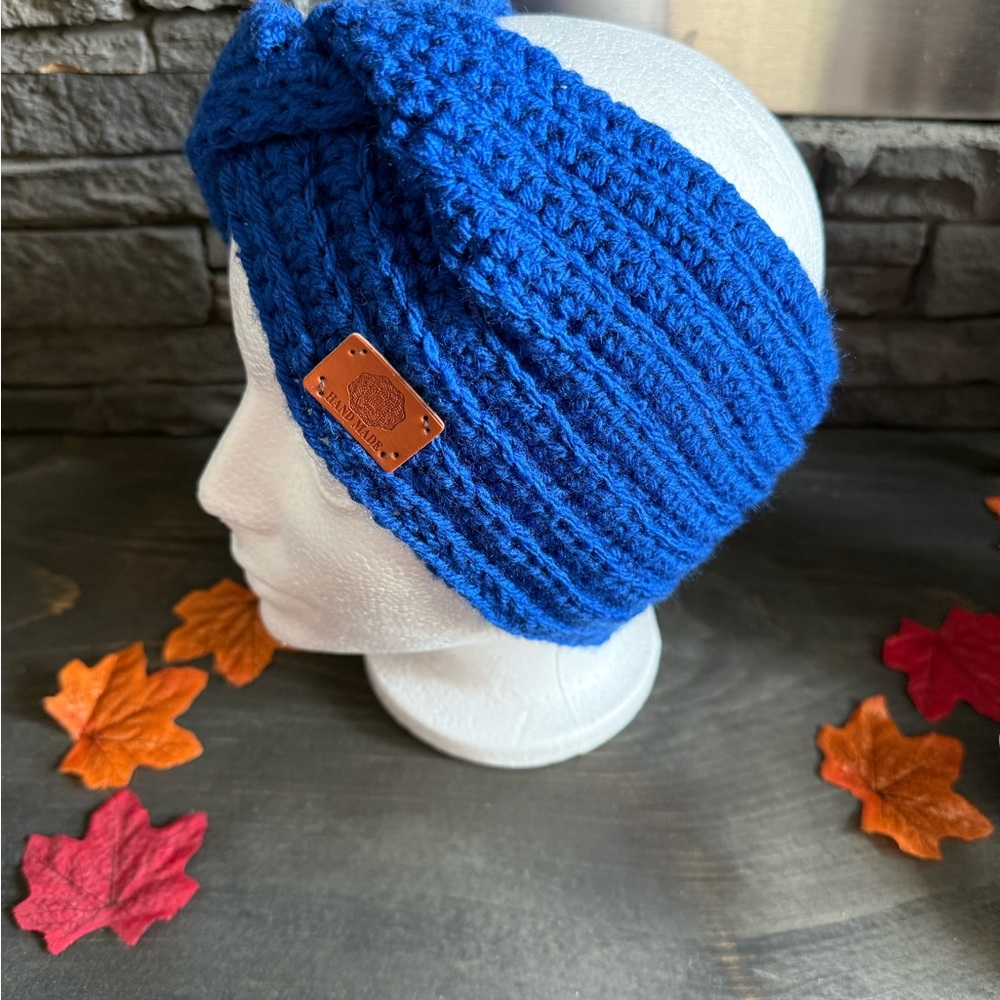 Blue Knitted Headband - Picture 3 of 4